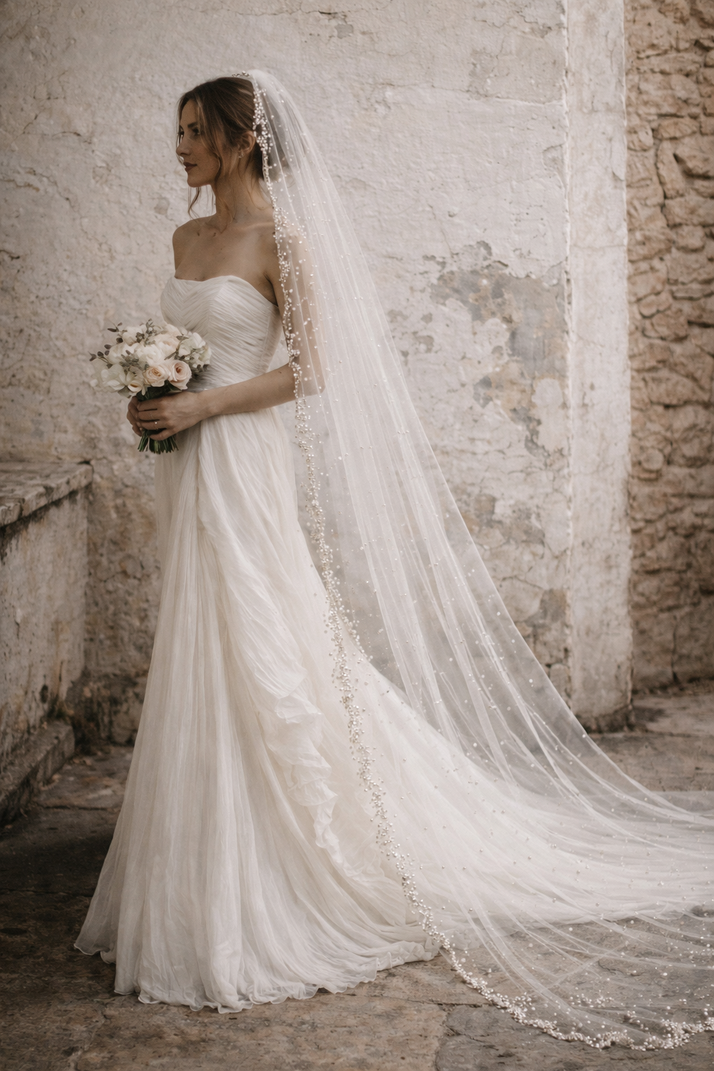 The Whisper Veil — An Airy Cathedral Veil in Soft White