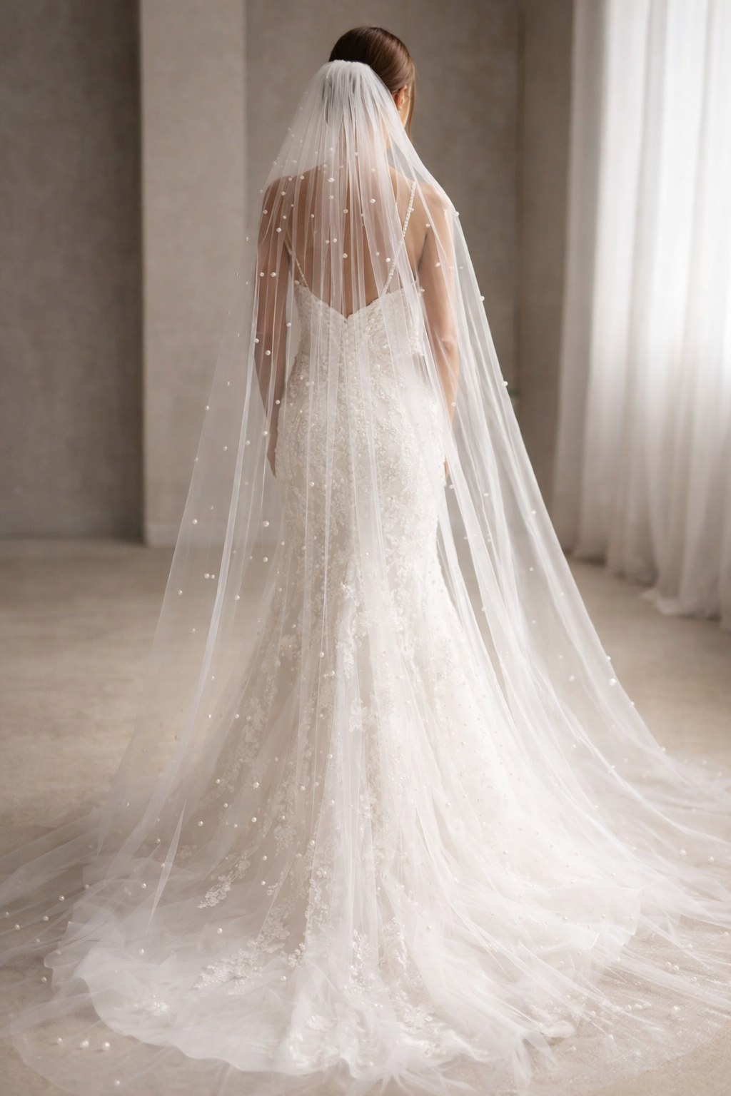 The Whisper Veil — An Airy Cathedral Veil in Soft White