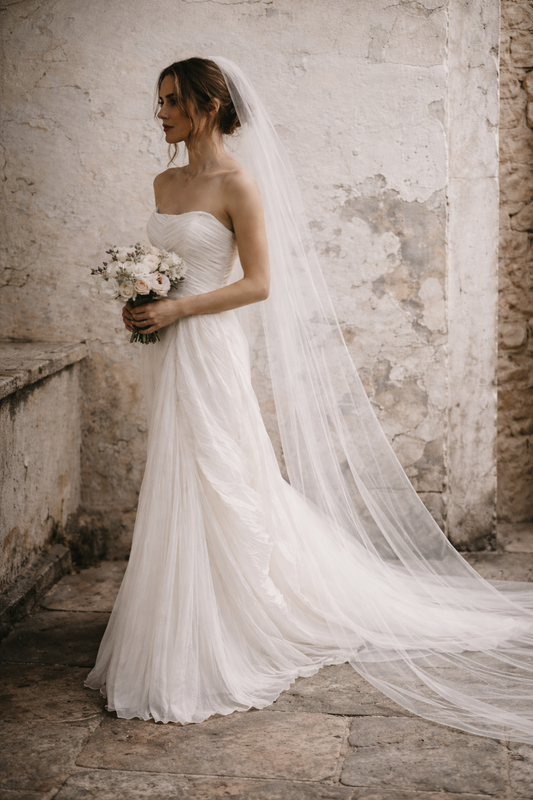 The Whisper Veil — An Airy Cathedral Veil in Soft White