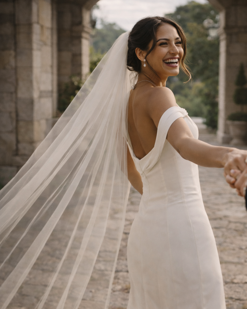 The Whisper Veil — An Airy Cathedral Veil in Soft White