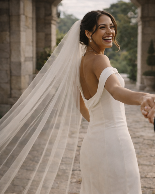 The Whisper Veil — An Airy Cathedral Veil in Soft White